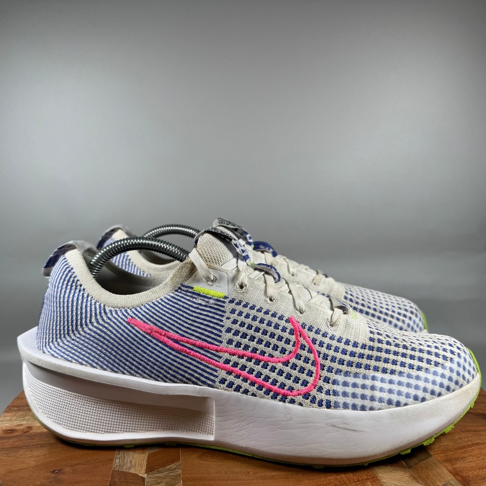 Nike Interact Run Womens 11 White Blue Pink Running Shoes FD2292-105